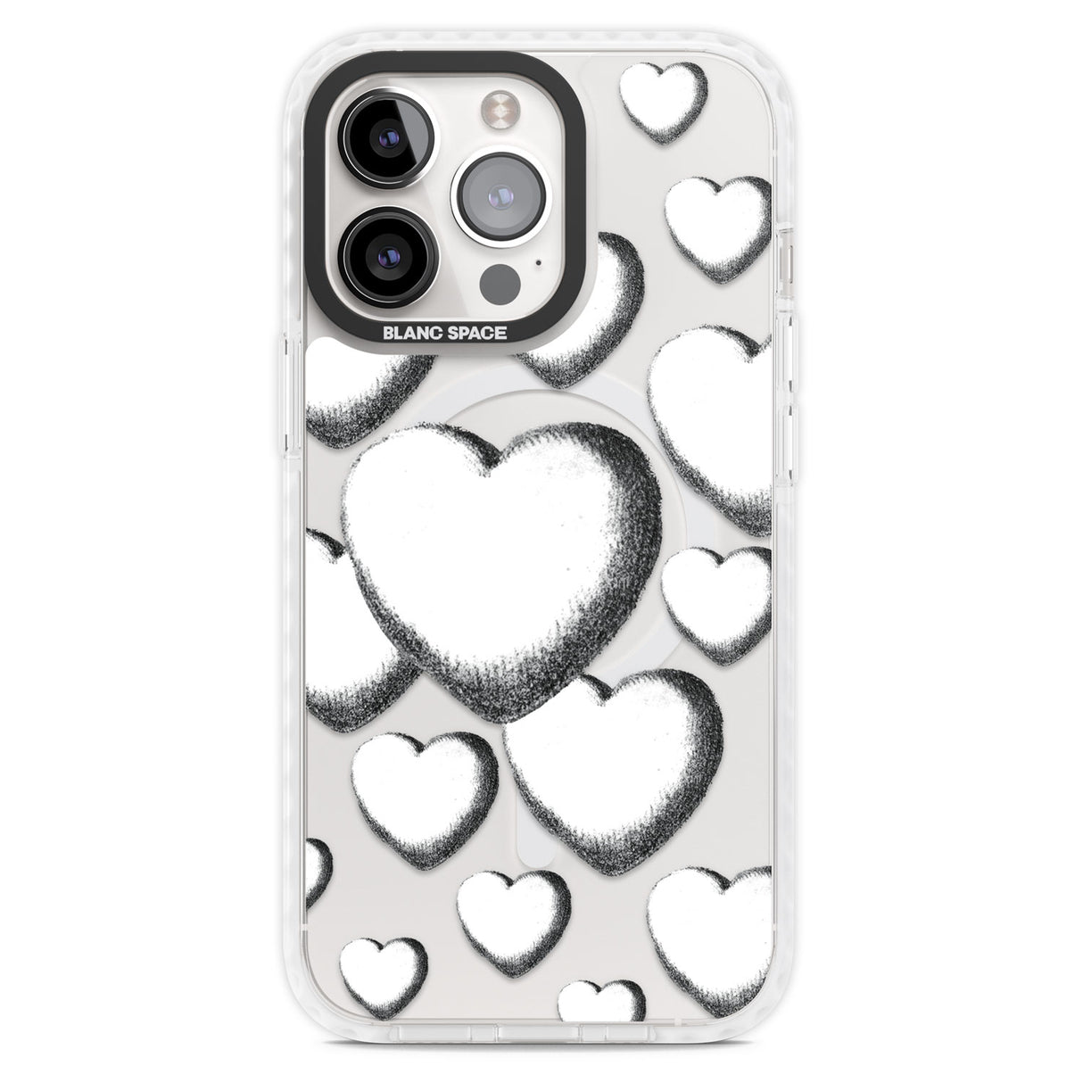 Hand-Drawn Hearts Magsafe Impact Phone Case for iPhone 13 Pro, iPhone 14 Pro, iPhone 15 Pro