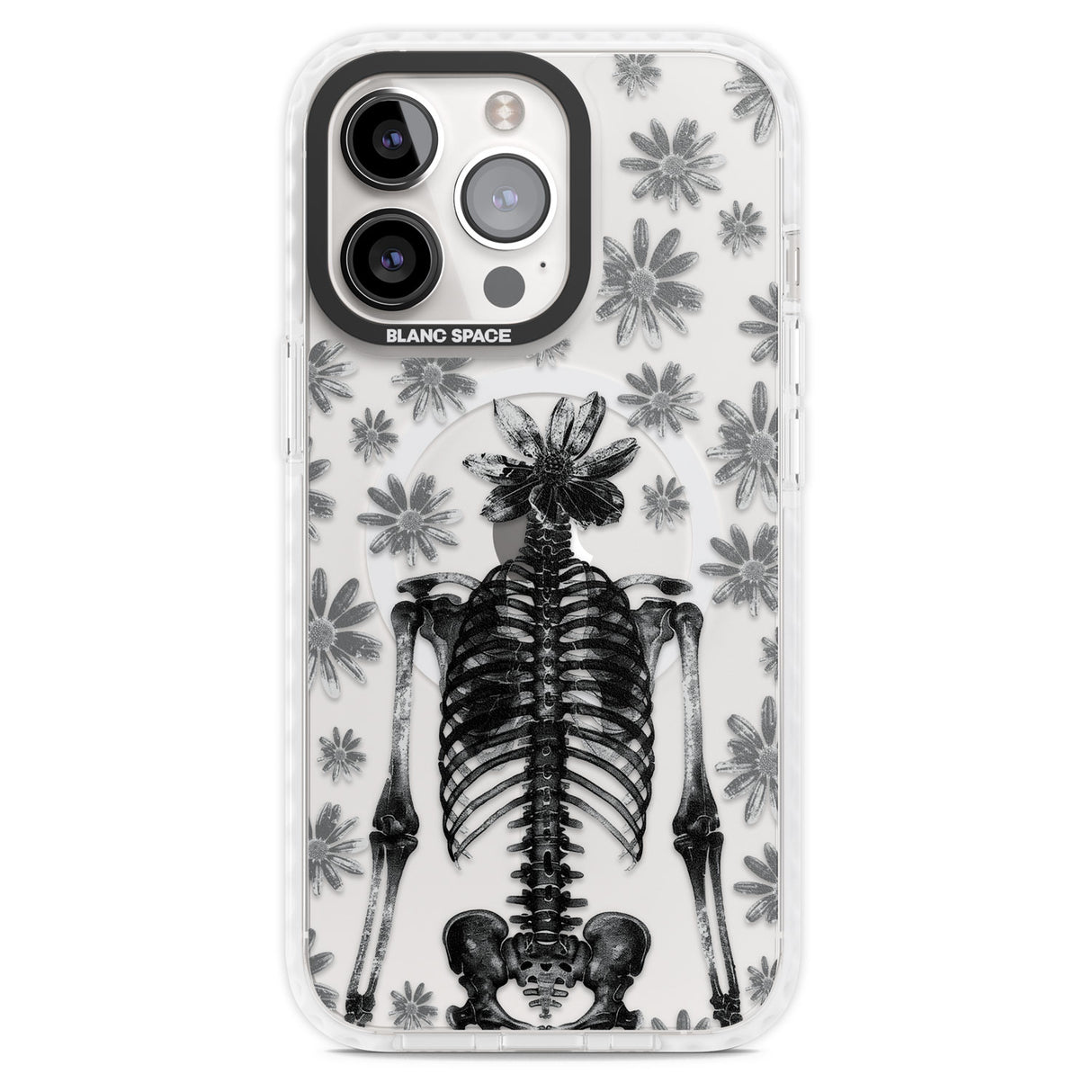 Skeleton Flower Magsafe Impact Phone Case for iPhone 13 Pro, iPhone 14 Pro, iPhone 15 Pro