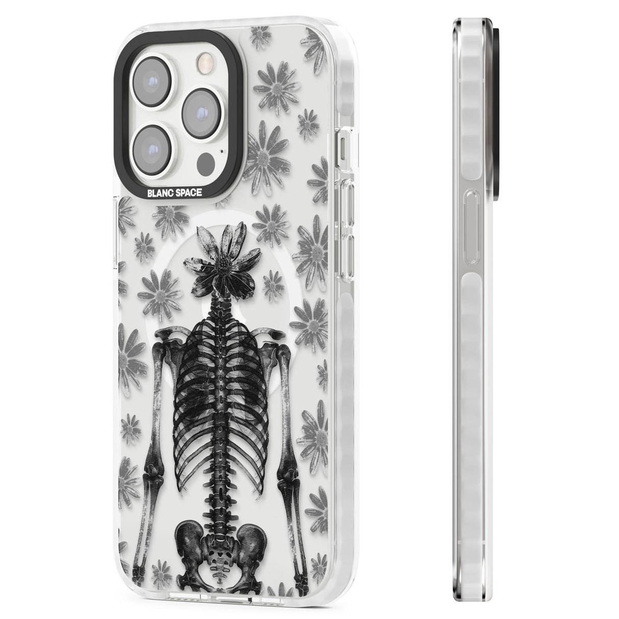 Skeleton Flower Magsafe Impact Phone Case for iPhone 13 Pro, iPhone 14 Pro, iPhone 15 Pro