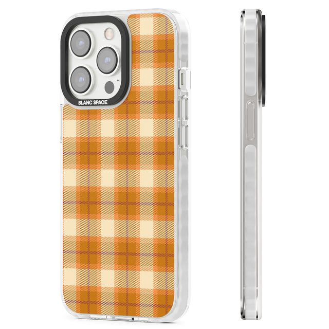 Pumpkin Plaid Magsafe Impact Phone Case for iPhone 13 Pro, iPhone 14 Pro, iPhone 15 Pro