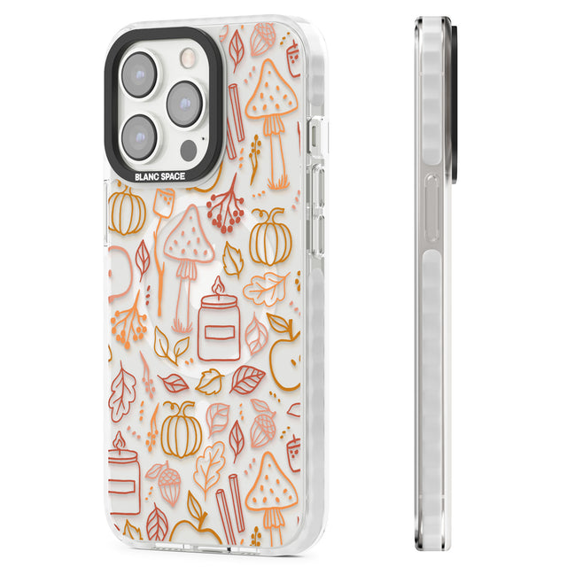 Autumn Line Pattern Magsafe Impact Phone Case for iPhone 13 Pro, iPhone 14 Pro, iPhone 15 Pro