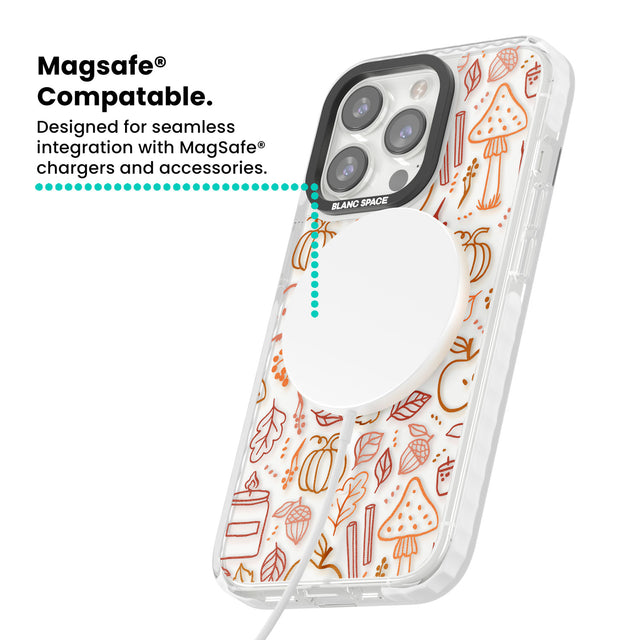 Autumn Line Pattern Magsafe Impact Phone Case for iPhone 13 Pro, iPhone 14 Pro, iPhone 15 Pro