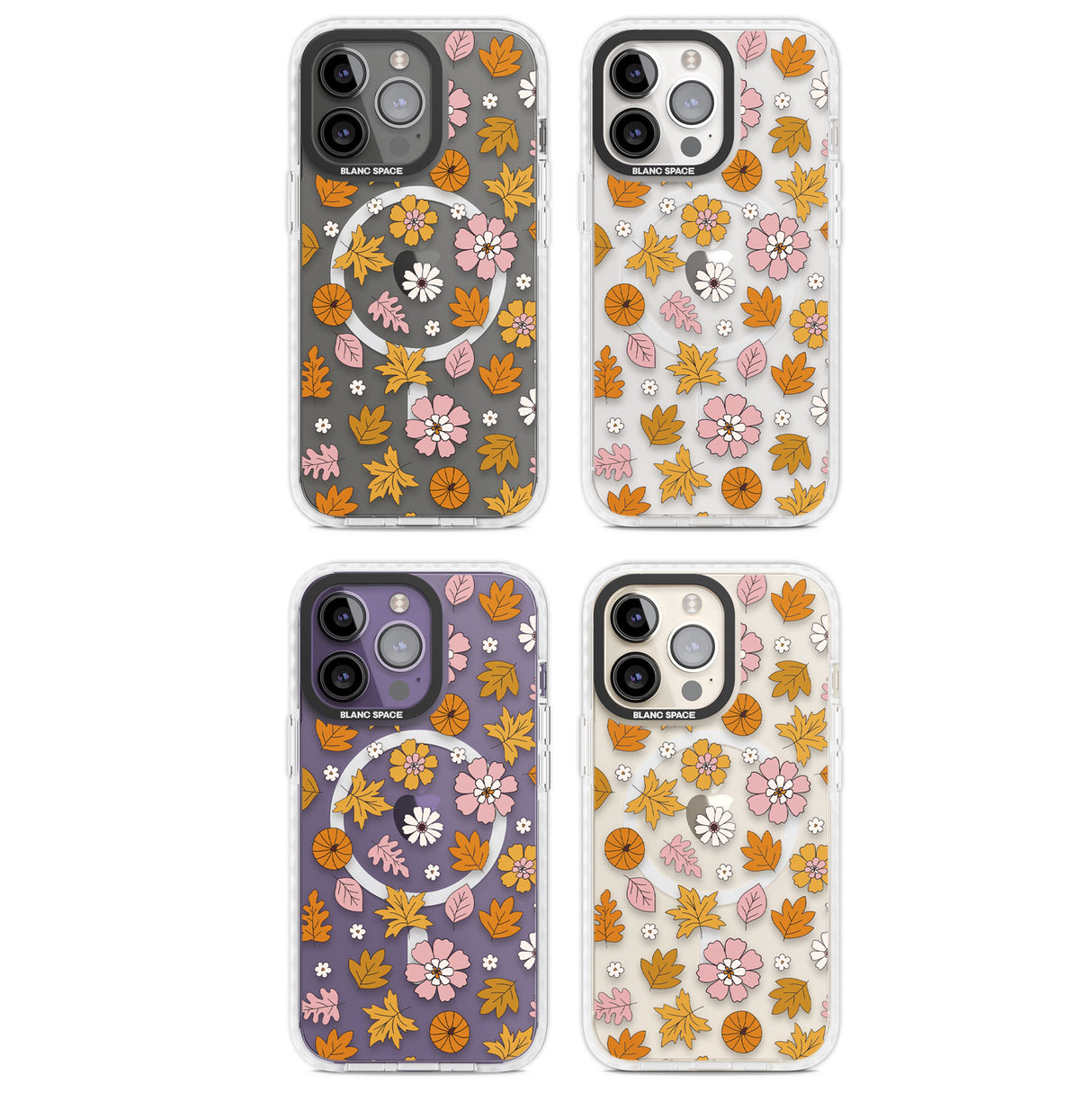 Autumn Leaves and Flowers Magsafe Impact Phone Case for iPhone 13 Pro, iPhone 14 Pro, iPhone 15 Pro