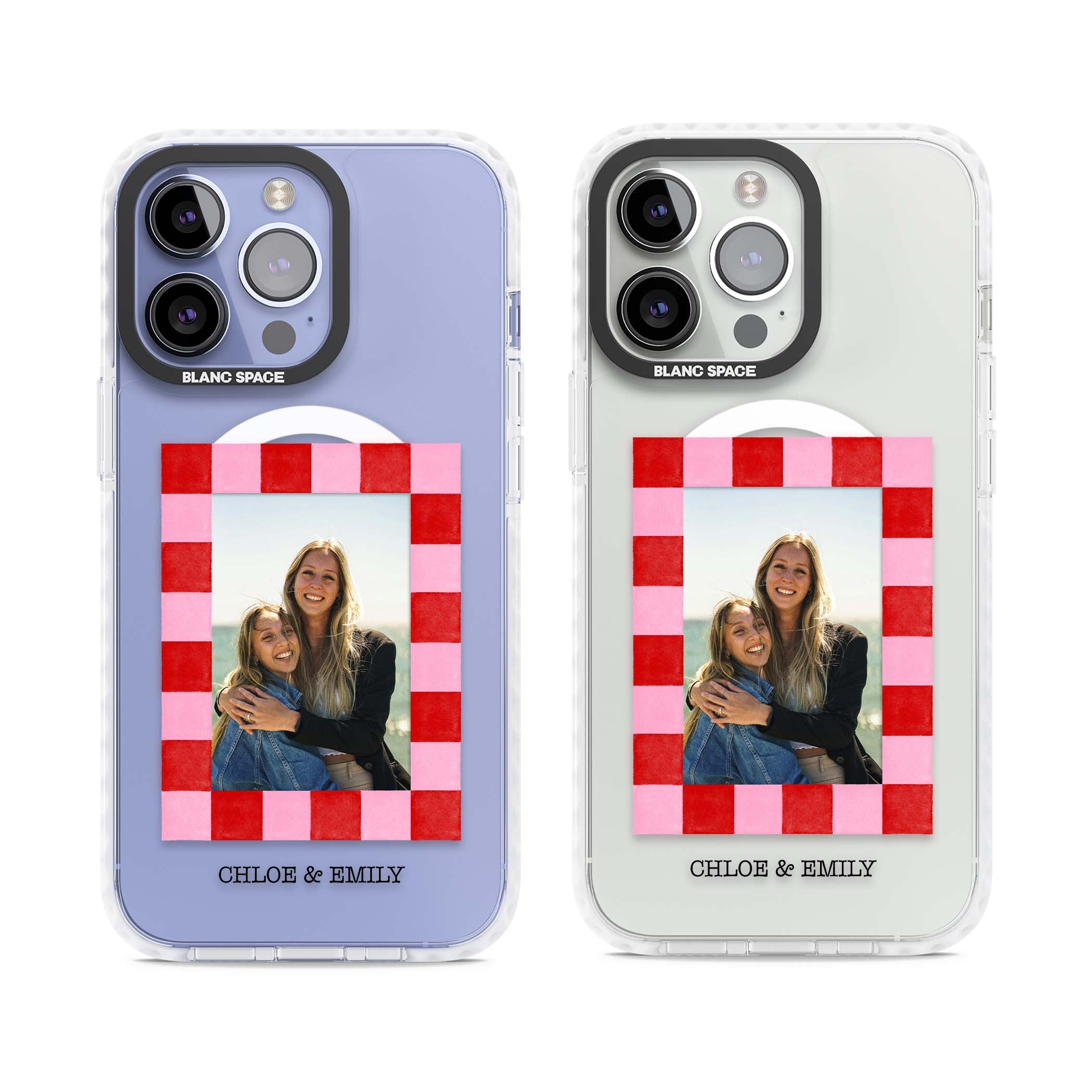 Bubblegum Check Photo for her iPhone case | Impact Magsafe case for iPhone 13 Pro, iPhone 14 Pro, iPhone 15 Pro