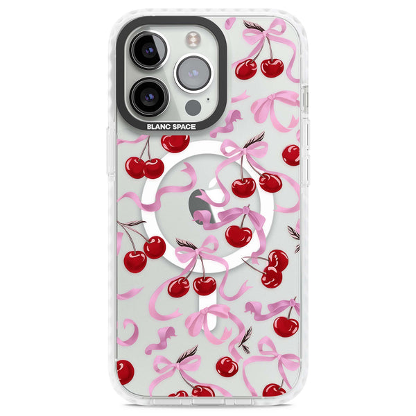 Pink Bow & Cherries
