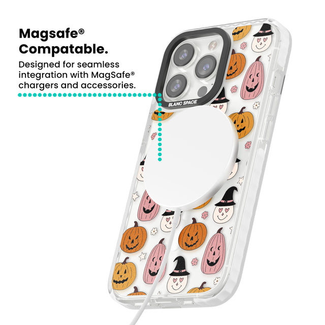 Witches and Pumpkins Pattern Magsafe Impact Phone Case for iPhone 13 Pro, iPhone 14 Pro, iPhone 15 Pro