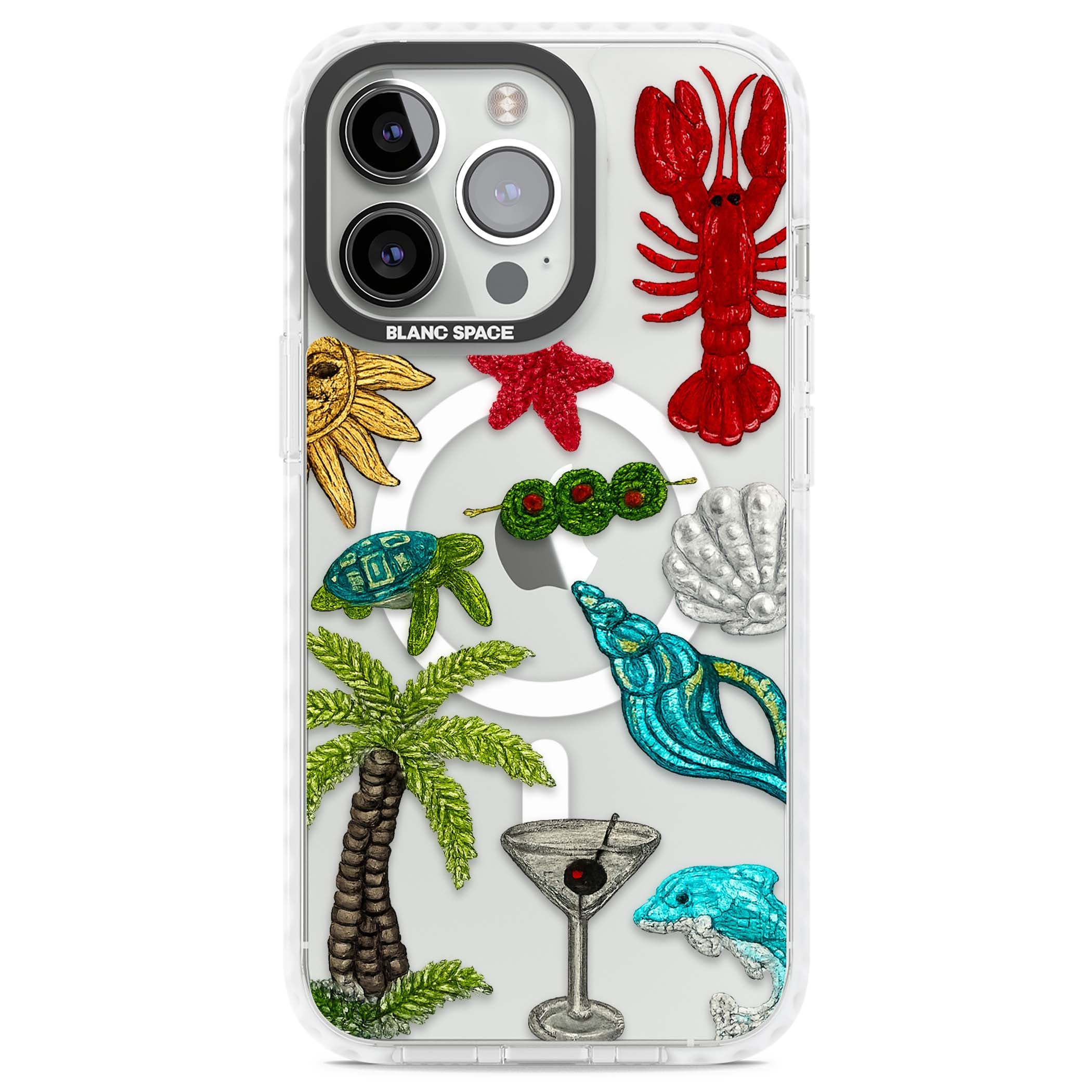 Painted Coastal Pattern coastal iPhone case | Impact Magsafe case for iPhone 13 Pro, iPhone 14 Pro, iPhone 15 Pro