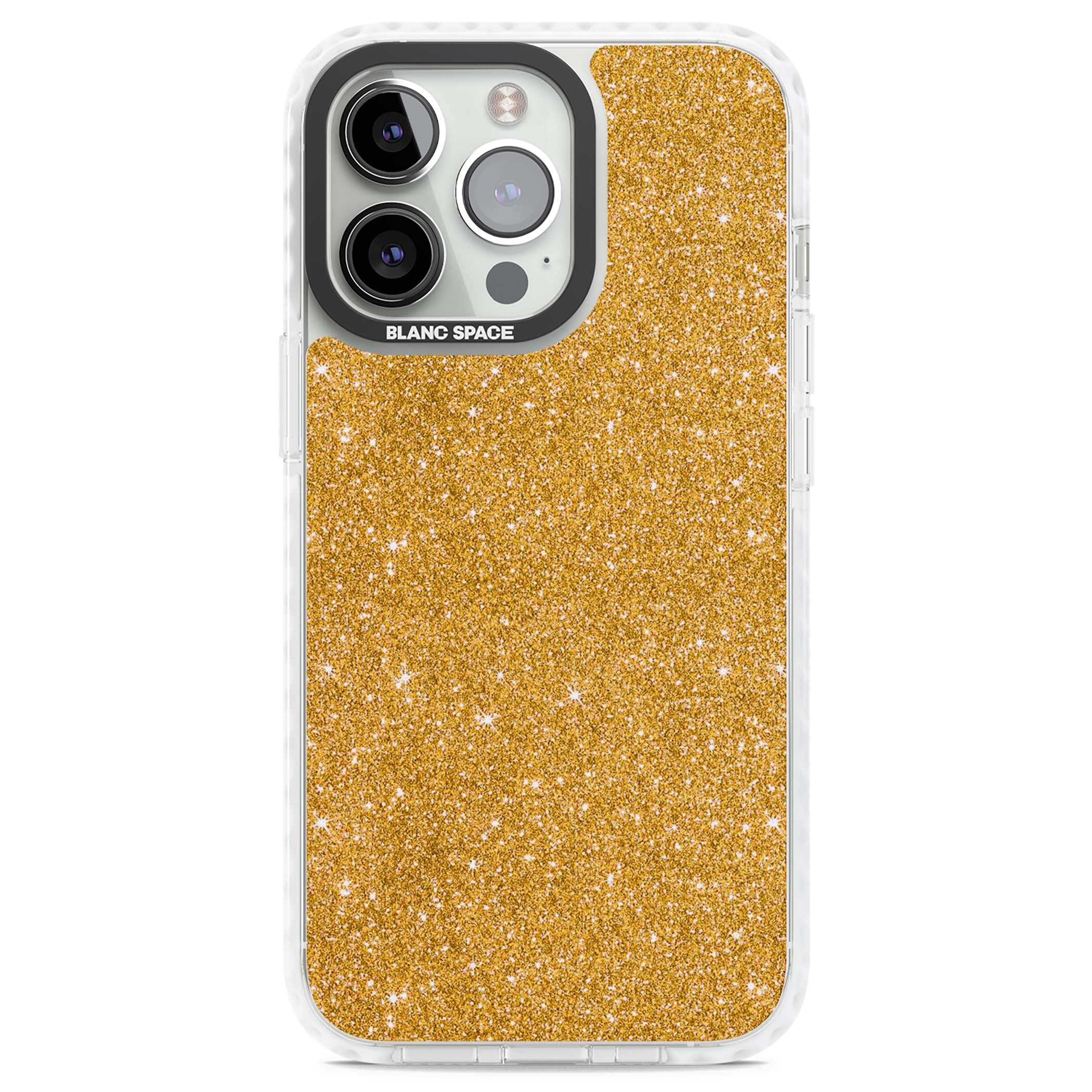 Gold Glitter gold glitter iPhone case featuring a shimmering sparkle wallpaper design in luxury gold | Impact Magsafe case for iPhone 13 Pro, iPhone 14 Pro, iPhone 15 Pro