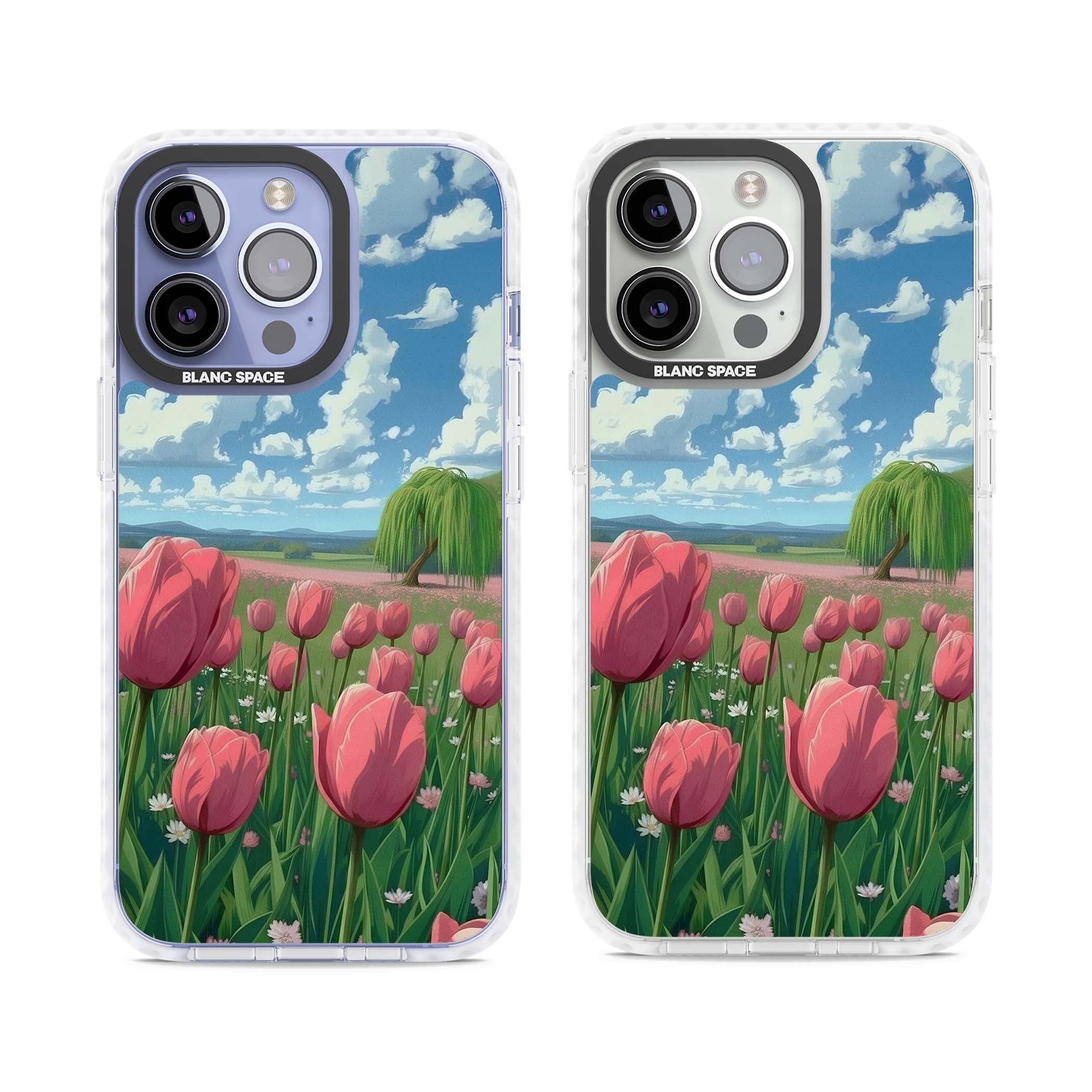 Willow By The Pink Tulips floral iPhone case | Impact Magsafe case for iPhone 13 Pro, iPhone 14 Pro, iPhone 15 Pro
