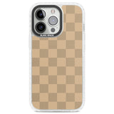 BEIGE CHECKERED Clear Impact Phone Case for iPhone 13 Pro, iPhone 14 Pro, iPhone 15 Pro