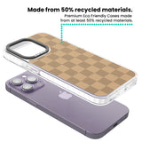 BEIGE CHECKERED Clear Impact Phone Case for iPhone 13 Pro, iPhone 14 Pro, iPhone 15 Pro