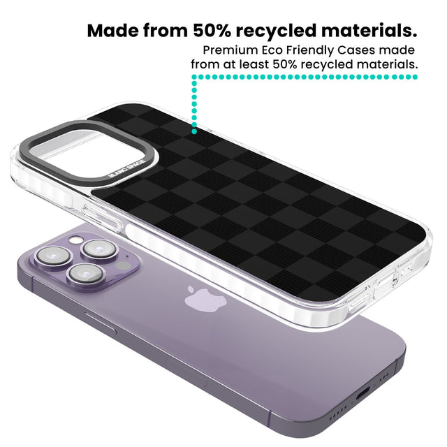 BLACK CHECKERED Clear Impact Phone Case for iPhone 13 Pro, iPhone 14 Pro, iPhone 15 Pro