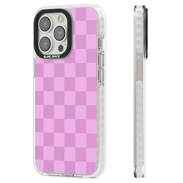 BUBBLEGUM CHECKERED Clear Impact Phone Case for iPhone 13 Pro, iPhone 14 Pro, iPhone 15 Pro