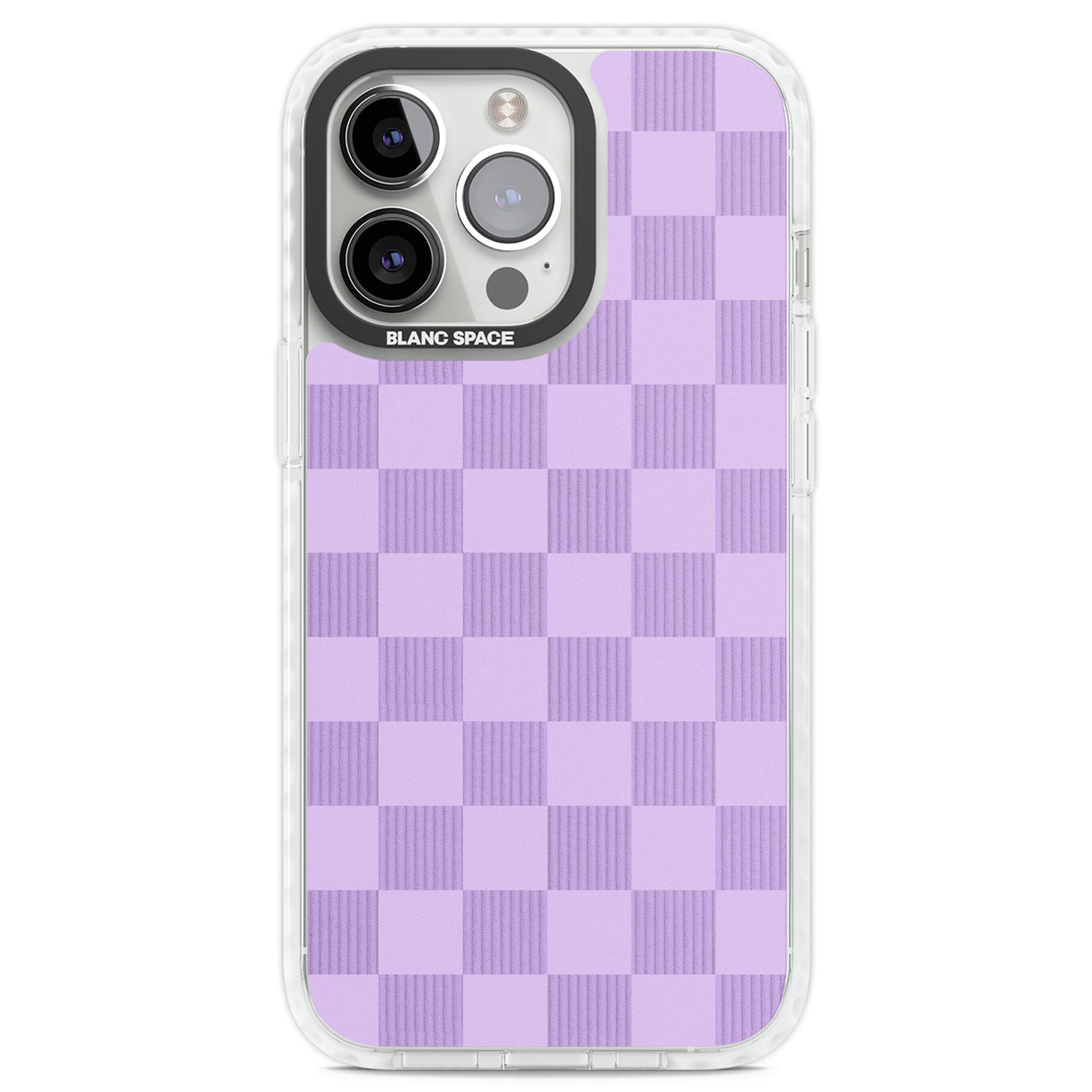 LILAC CHECKERED Clear Impact Phone Case for iPhone 13 Pro, iPhone 14 Pro, iPhone 15 Pro