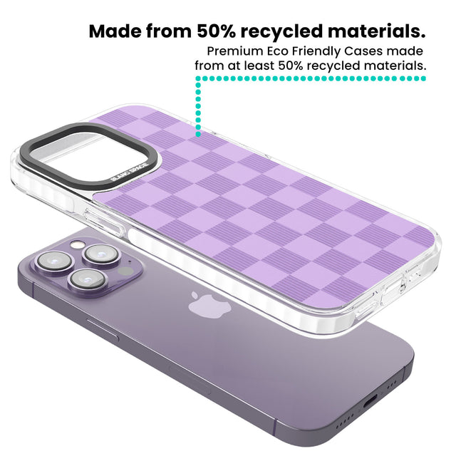 LILAC CHECKERED Clear Impact Phone Case for iPhone 13 Pro, iPhone 14 Pro, iPhone 15 Pro