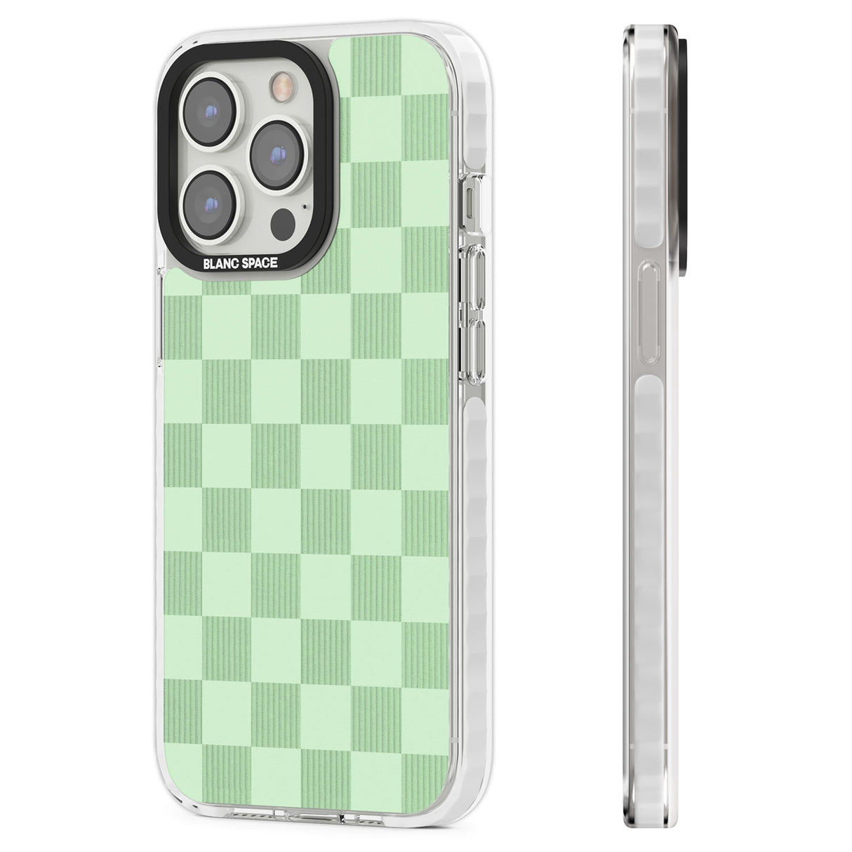 SEAFOAM CHECKERED Clear Impact Phone Case for iPhone 13 Pro, iPhone 14 Pro, iPhone 15 Pro