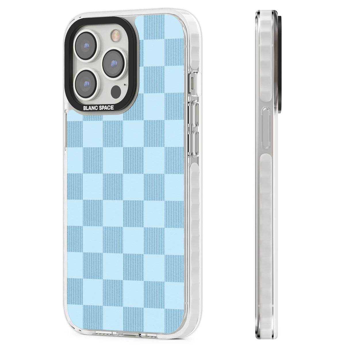 SKYBLUE CHECKERED Clear Impact Phone Case for iPhone 13 Pro, iPhone 14 Pro, iPhone 15 Pro