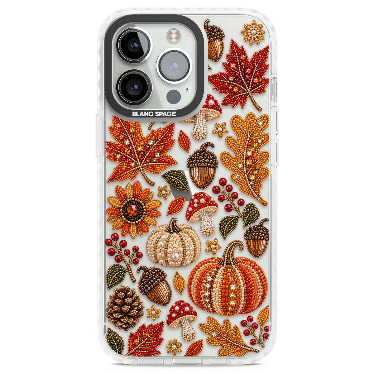 Beaded Autumn iPhone case | Clear Impact case for iPhone 13 Pro, iPhone 14 Pro, iPhone 15 Pro