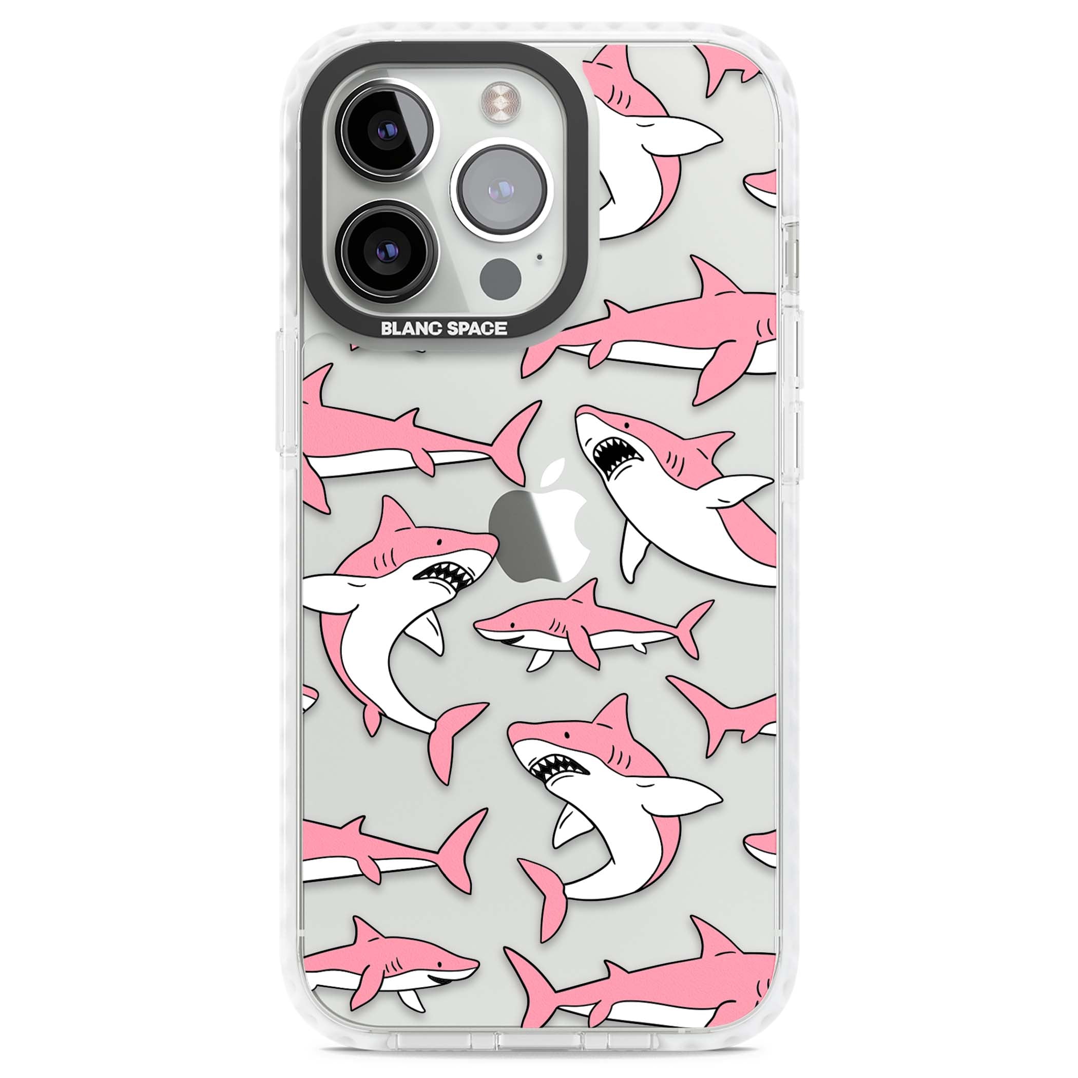 Bubblegum Sharks for her iPhone case | Clear Impact case for iPhone 13 Pro, iPhone 14 Pro, iPhone 15 Pro