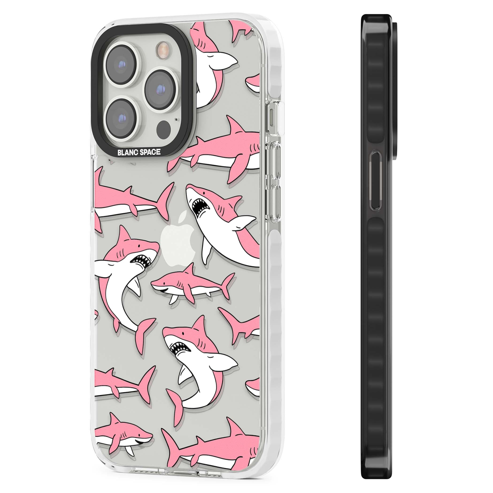 Bubblegum Sharks for her iPhone case | Clear Impact case for iPhone 13 Pro, iPhone 14 Pro, iPhone 15 Pro