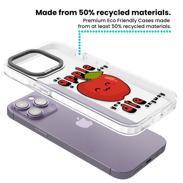 An Apple a Day Clear Impact Phone Case for iPhone 13 Pro, iPhone 14 Pro, iPhone 15 Pro