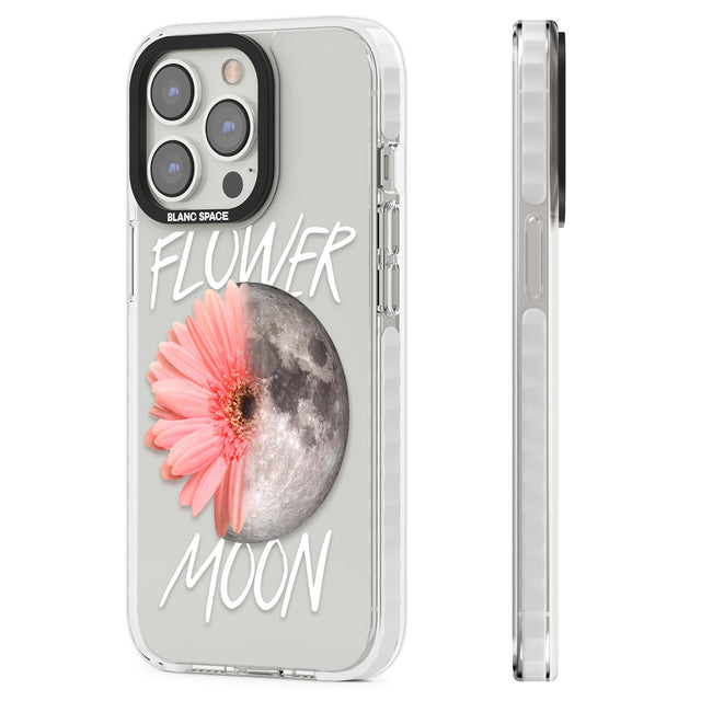 Flower Moon Clear Impact Phone Case for iPhone 13 Pro, iPhone 14 Pro, iPhone 15 Pro