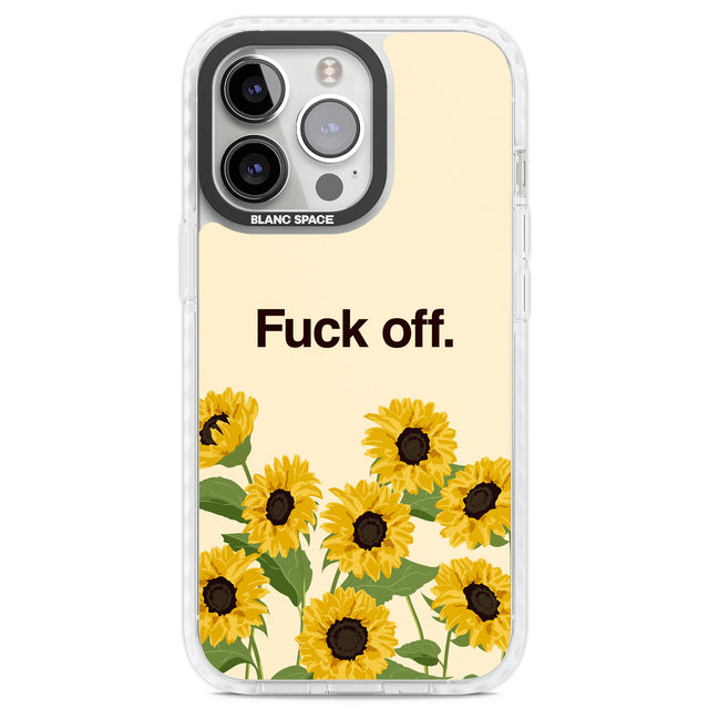 Fuck off Clear Impact Phone Case for iPhone 13 Pro, iPhone 14 Pro, iPhone 15 Pro