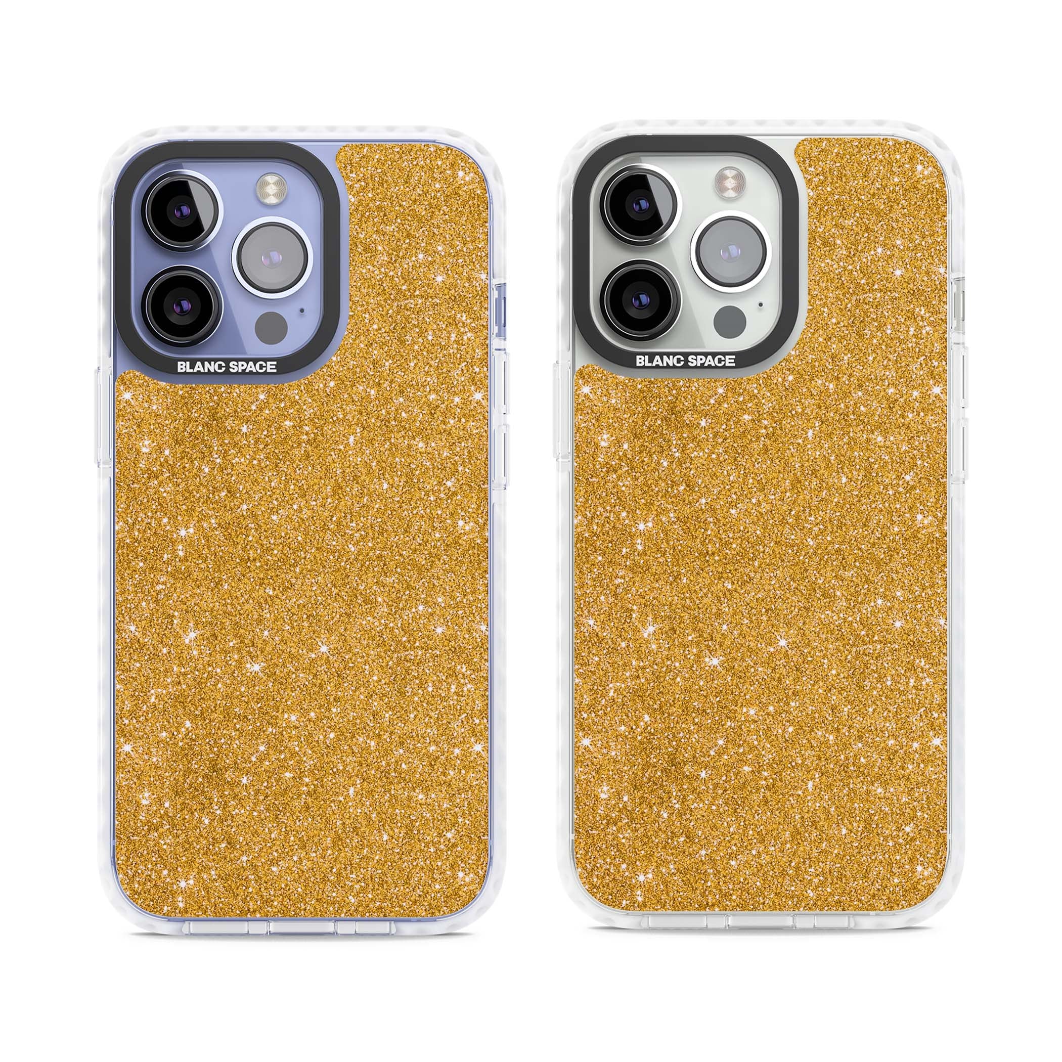 Gold Glitter gold glitter iPhone case featuring a shimmering sparkle wallpaper design in luxury gold | Clear Impact case for iPhone 13 Pro, iPhone 14 Pro, iPhone 15 Pro