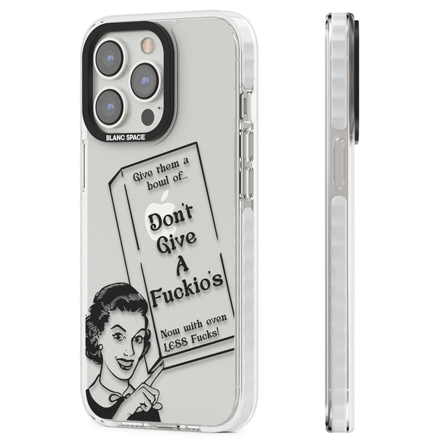 "Don't Give a F*ckio's" Cereal Clear Impact Phone Case for iPhone 13 Pro, iPhone 14 Pro, iPhone 15 Pro