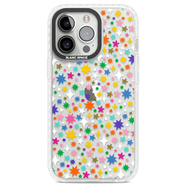 Rainbow Starburst Clear Impact Phone Case for iPhone 13 Pro, iPhone 14 Pro, iPhone 15 Pro
