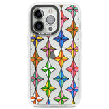 Multi Colour Stars Pattern Clear Impact Phone Case for iPhone 13 Pro, iPhone 14 Pro, iPhone 15 Pro