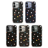 Earthtone Black Geometric Grid Clear Impact Phone Case for iPhone 13 Pro, iPhone 14 Pro, iPhone 15 Pro