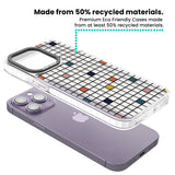 Earthtone Clear Geometric Grid Clear Impact Phone Case for iPhone 13 Pro, iPhone 14 Pro, iPhone 15 Pro