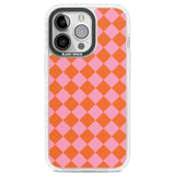 Retro Sunset Diamond Plaid Clear Impact Phone Case for iPhone 13 Pro, iPhone 14 Pro, iPhone 15 Pro