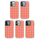 Retro Sunset Diamond Plaid Clear Impact Phone Case for iPhone 13 Pro, iPhone 14 Pro, iPhone 15 Pro