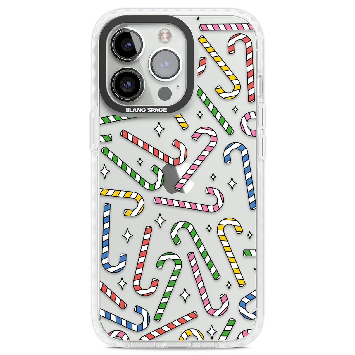 Colourful Stars & Candy Canes Clear Impact Phone Case for iPhone 13 Pro, iPhone 14 Pro, iPhone 15 Pro