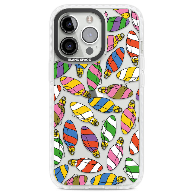 Colourful Holiday Ornaments Clear Impact Phone Case for iPhone 13 Pro, iPhone 14 Pro, iPhone 15 Pro