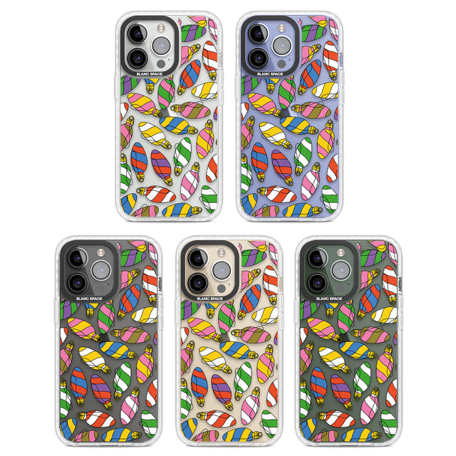 Colourful Holiday Ornaments Clear Impact Phone Case for iPhone 13 Pro, iPhone 14 Pro, iPhone 15 Pro