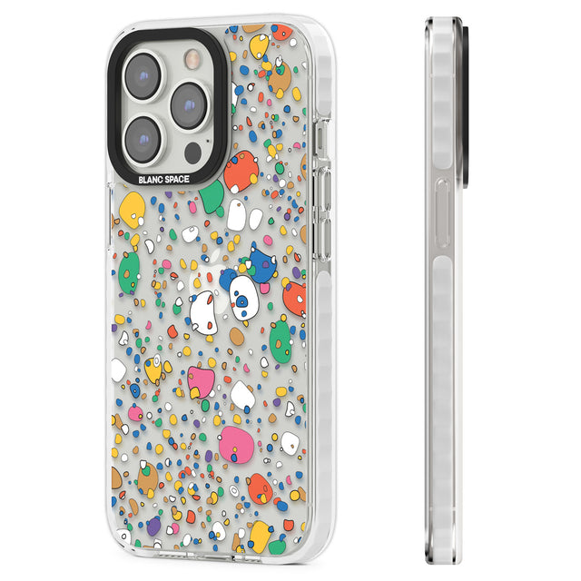 Colourful Confetti Pebbles Clear Impact Phone Case for iPhone 13 Pro, iPhone 14 Pro, iPhone 15 Pro