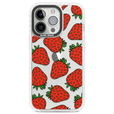 Strawberry Pattern Clear Impact Phone Case for iPhone 13 Pro, iPhone 14 Pro, iPhone 15 Pro