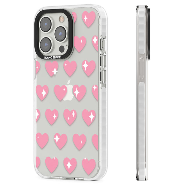 Sweet Hearts Clear Impact Phone Case for iPhone 13 Pro, iPhone 14 Pro, iPhone 15 Pro