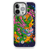 Psychedelic Jungle Dragon (Purple) Clear Impact Phone Case for iPhone 13 Pro, iPhone 14 Pro, iPhone 15 Pro