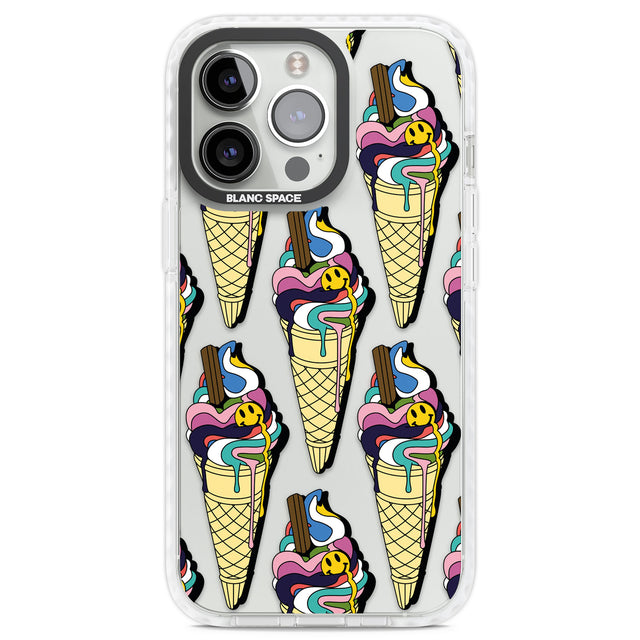 Trip & Drip Ice Cream Clear Impact Phone Case for iPhone 13 Pro, iPhone 14 Pro, iPhone 15 Pro