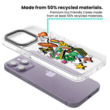 Nostalgic Sticker Collage Clear Impact Phone Case for iPhone 13 Pro, iPhone 14 Pro, iPhone 15 Pro