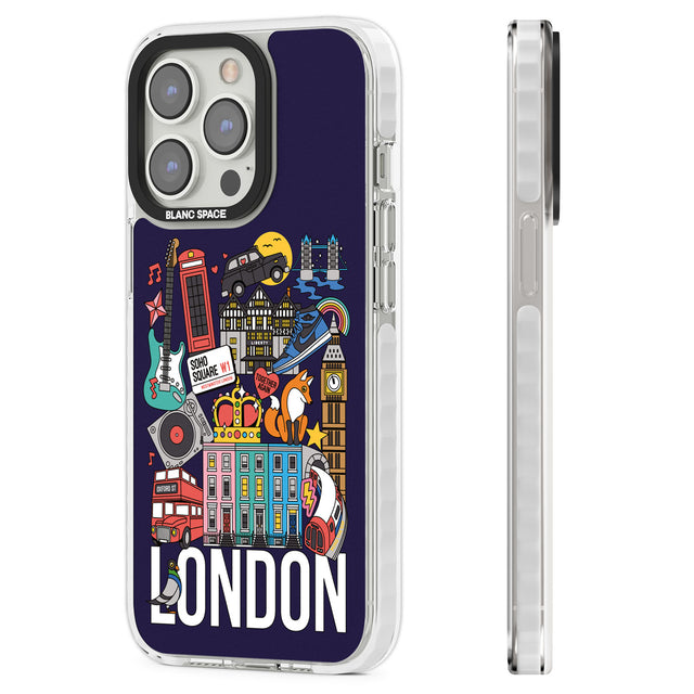 London Calling Clear Impact Phone Case for iPhone 13 Pro, iPhone 14 Pro, iPhone 15 Pro