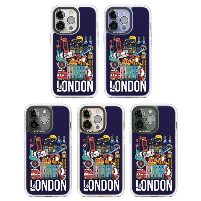 London Calling Clear Impact Phone Case for iPhone 13 Pro, iPhone 14 Pro, iPhone 15 Pro