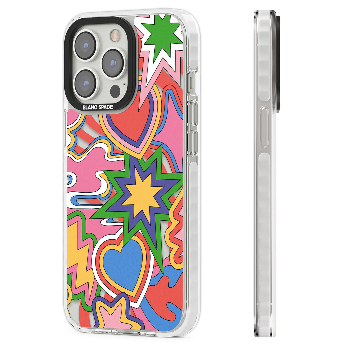 Psychedelic Pop Art Explosion Clear Impact Phone Case for iPhone 13 Pro, iPhone 14 Pro, iPhone 15 Pro