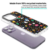 Colourful Confetti Pebbles (Black) Clear Impact Phone Case for iPhone 13 Pro, iPhone 14 Pro, iPhone 15 Pro