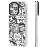 Onomatopoeia (Black & White) Clear Impact Phone Case for iPhone 13 Pro, iPhone 14 Pro, iPhone 15 Pro