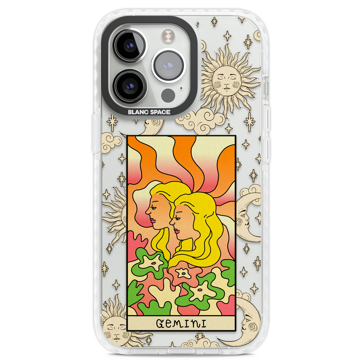 Celestial Zodiac - Gemini Clear Impact Phone Case for iPhone 13 Pro, iPhone 14 Pro, iPhone 15 Pro